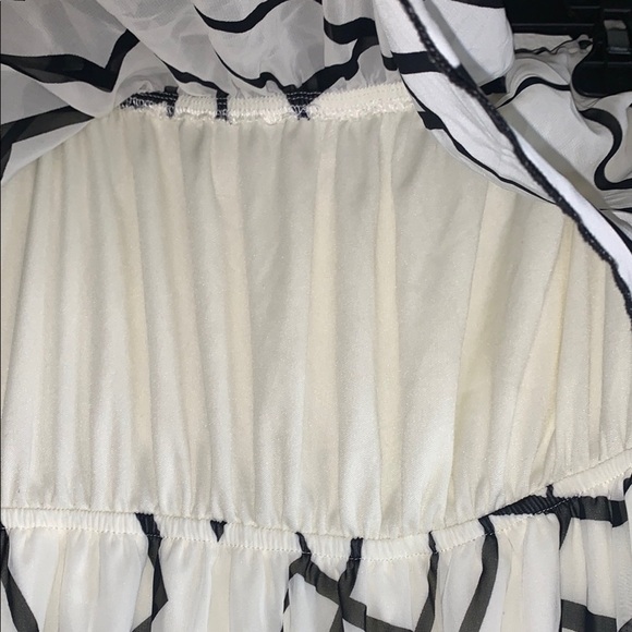 Windsor NWOT Geometric Black and White Strapless Dress - Picture 6 of 9